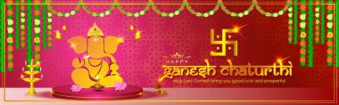 VECTOR LORD GANESHA FESTİVALİ GANESHA CHATURTHI MUTLU CHANESH CHATURTHI