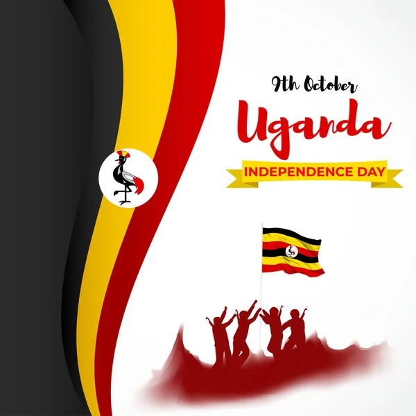 Ilustração Vetorial Para Uganda Independência Dia Outubro — Vetor de Stock