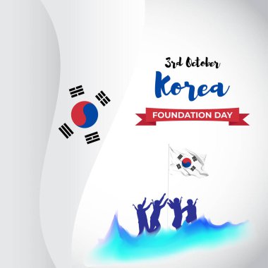 Kore vakfı için vektör illüstrasyonu 3 Ekim