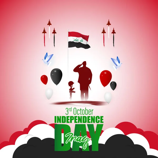 Vektorillustration Für Den Unabhängigkeitstag Des Irak Oktober — Stockvektor