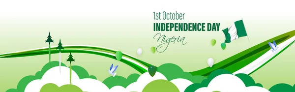 Vector Illustration Nigeria Independence Day 01St October — Stock Vector