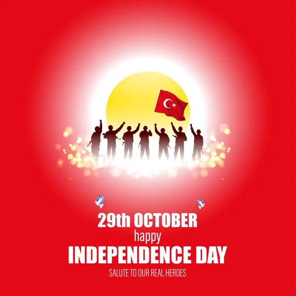 Vektorillustration Für Den Unabhängigkeitstag Der Türkei Oktober — Stockvektor