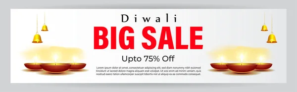 Diwali Festive Season Sale Banner Limited Offer Dipawali Indian Festival — Stock Vector