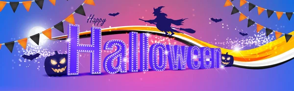Ilustración Vectorial Del Festival Halloween Pancarta Saludo Volante — Vector de stock