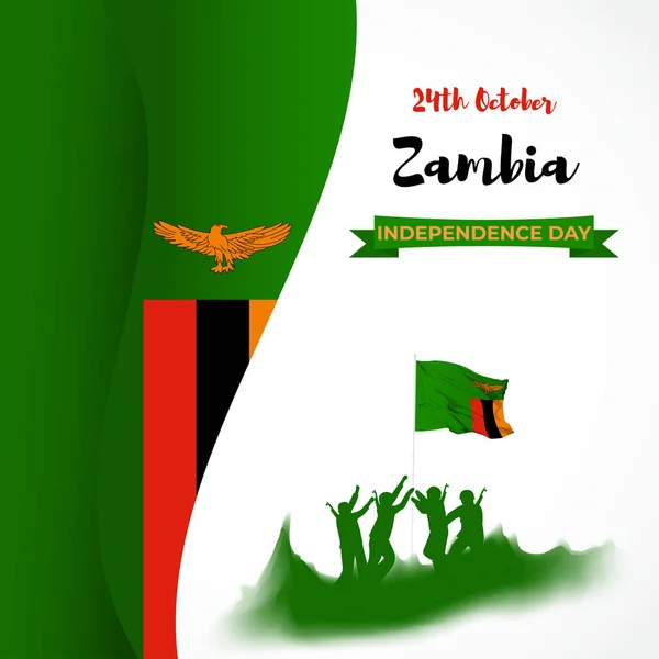 Εικονογράφηση Φορέα Για Την Ημέρα Ανεξαρτησίας Ζάμπια — Διανυσματικό Αρχείο