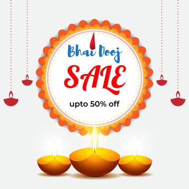 Hint festivali için vektör illüstrasyonu Bhai Dooj.