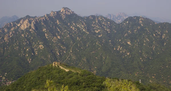 Panoramisch grote muur van china, mutianyu — Stockfoto