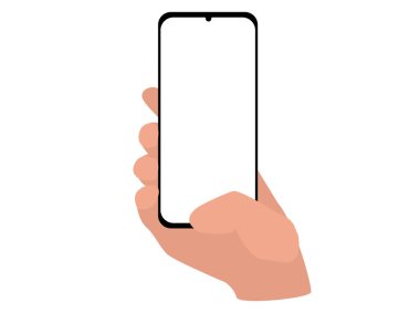 Boş beyaz ekran ile akıllı telefonu tut.