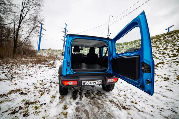 Moskova Rusya Ocak 2020 Kış Manzarasında Suzuki Jimny Mini Suv — Stok fotoğraf