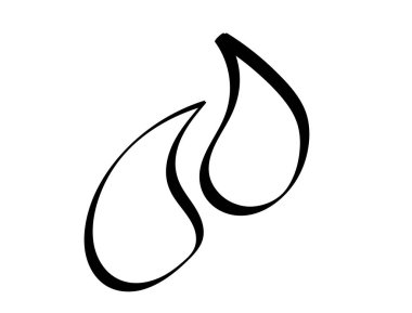 iki damla vektör el çizim elemanı karalama