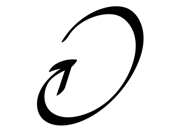 曲線の矢印のスパイラルドアの手の描画ベクトル要素 — ストックベクタ