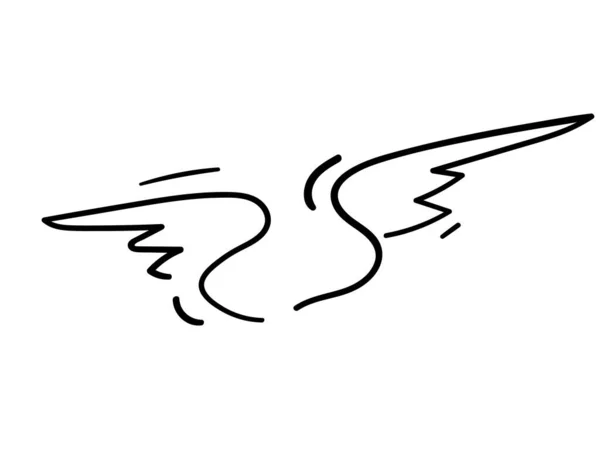 抽象的な要素天使の翼の描画芸術 手書きのドアベクトルイラスト — ストックベクタ