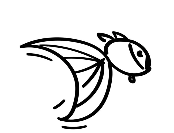 Doodle Icono Pescado Aislado Blanco Símbolo Marisco Línea Arte Dibujo — Vector de stock