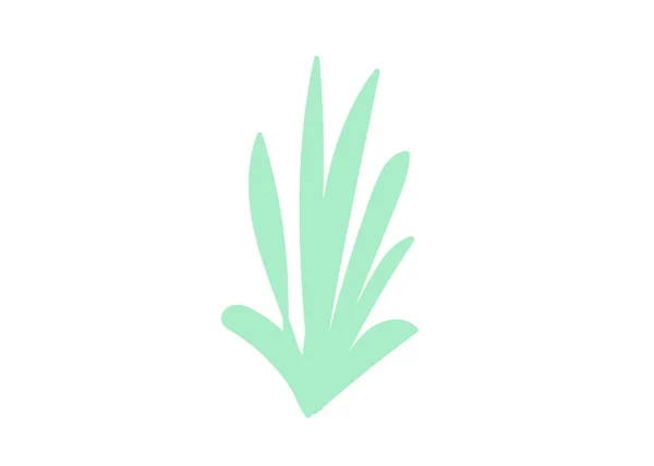 Verde Listrado Arbusto Mão Desenho Desenho Animado Estilo Plano Ilustração —  Vetores de Stock