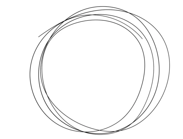 Handgetekende Cirkel Krabbel Abstracte Ring Frame Doddles Stijl Lateen Design — Stockvector