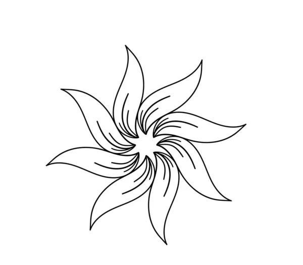 Kwiat Ręcznie Rysowane Scribble Floral Element Roślinny Doddles Stylu Lateen — Wektor stockowy