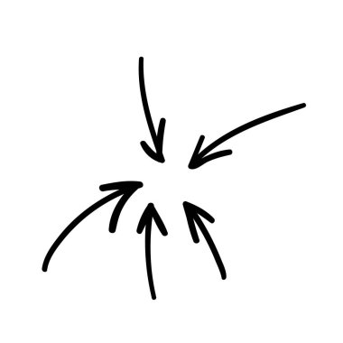 Bilgi işlemleri için havai fişek oku. Karalama el çizimi. vektör illüstrasyon ögesi