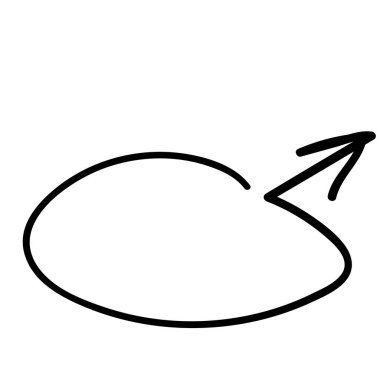 Mars işareti, dışa doğru bir çizgi ile daire çiz. vektör illüstrasyon ögesi