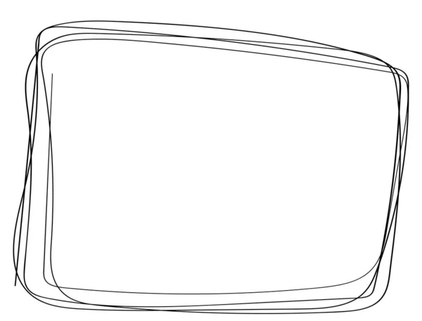 手描きのスクイブル 抽象的な四角形の枠です 後のデザイン要素 連続線 ベクトル図 — ストックベクタ
