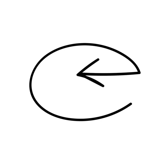 丸枠に矢が入り込み楕円を指しています 手描きのドア ベクターイラスト要素 — ストックベクタ