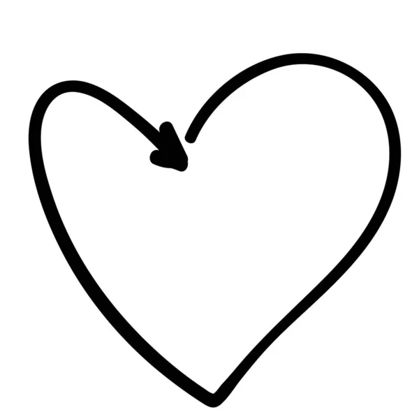 Arrow Shape Heart Infographics Doodle Hand Drawing Sketch Vector Illustration — Stock Vector