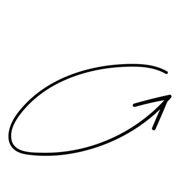 Yuvarlak kare ok oval karalama el çizildi. vektör illüstrasyonu