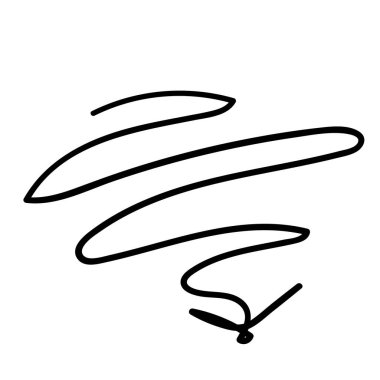 Eğri sarmal ok karalaması el çizimi. vektör illüstrasyonu