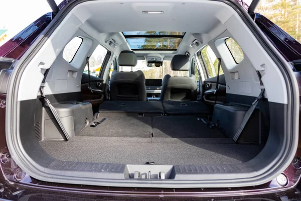 Автомобільні Розкладні Сидіння Великий Порожній Автомобільний Багажник Спеціальне Відділення Зберігання — стокове фото