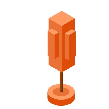 oyun tasarımı için turuncu sonbahar izmetrik ağaç vektör illüstrasyon ögesi.