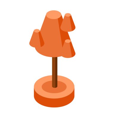 oyun tasarımı için turuncu sonbahar izmetrik ağaç vektör illüstrasyon ögesi.