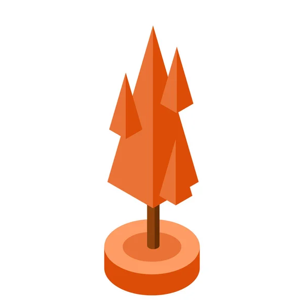 Oranžový Podzimní Ismetric Strom Vektor Ilustrační Prvek Pro Herní Design — Stockový vektor