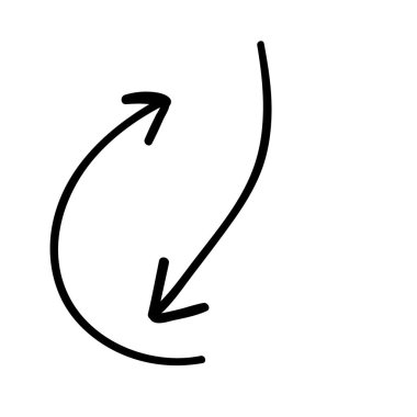 iki siyah kavisli ok. karalama vektör ögesi.