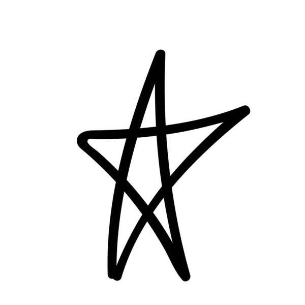 Handdraw Doodle Star Singolo Oggetto Illustrazione Vettoriale — Vettoriale Stock