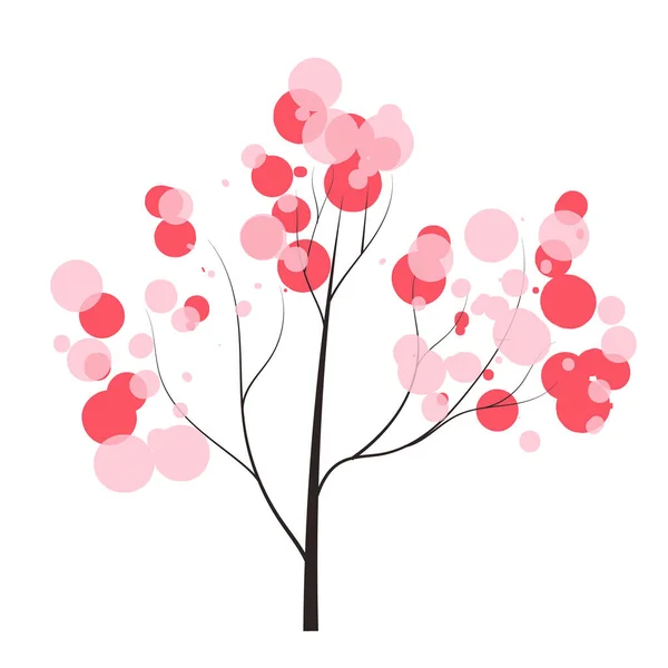 Arbre Dessiné Main Avec Couronne Bulles Tendres Printemps Forêt Gribouillis — Image vectorielle