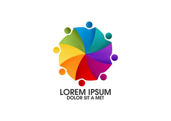 Logo créatif d'équipe, symbole de partenariat professionnel — Image vectorielle