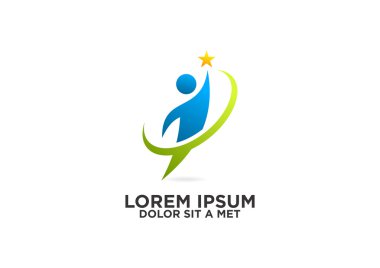 Sağlıklı liderlik yıldızlı Başarı logosu
