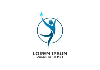 Logo, insan sağlıklı sembol vektör uygun