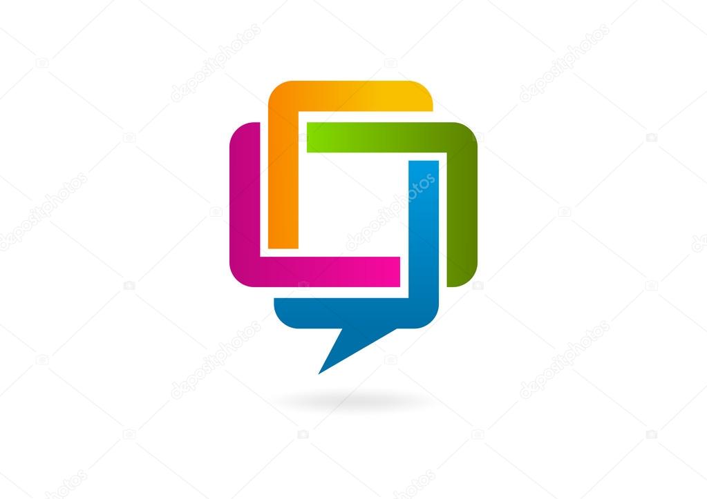 Abstract speech bubble logo-vector