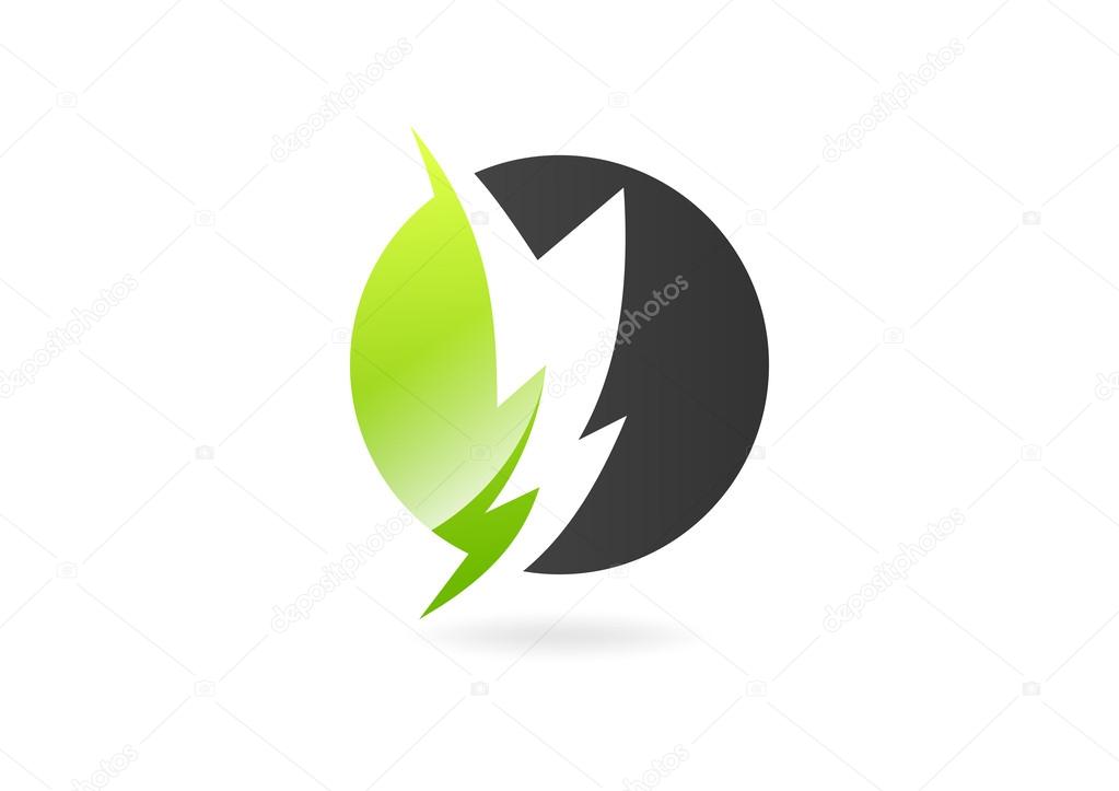 Circle with thunderbolt logo-vector
