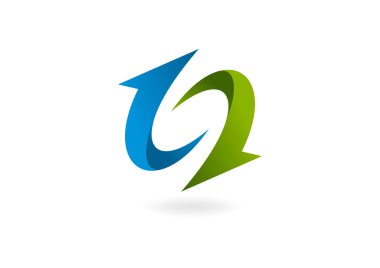 Kurumsal iş ok girdap logo tasarlamak vektör