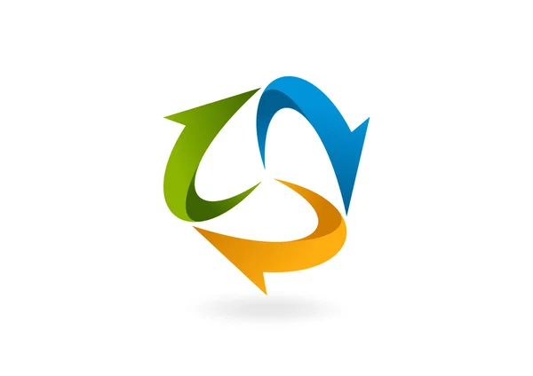Business loop redemoinho logotipo vetor de design — Vetor de Stock