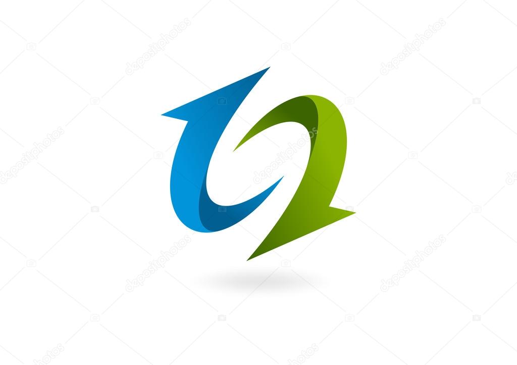 Corporate abstract business arrow swirl logo design vector