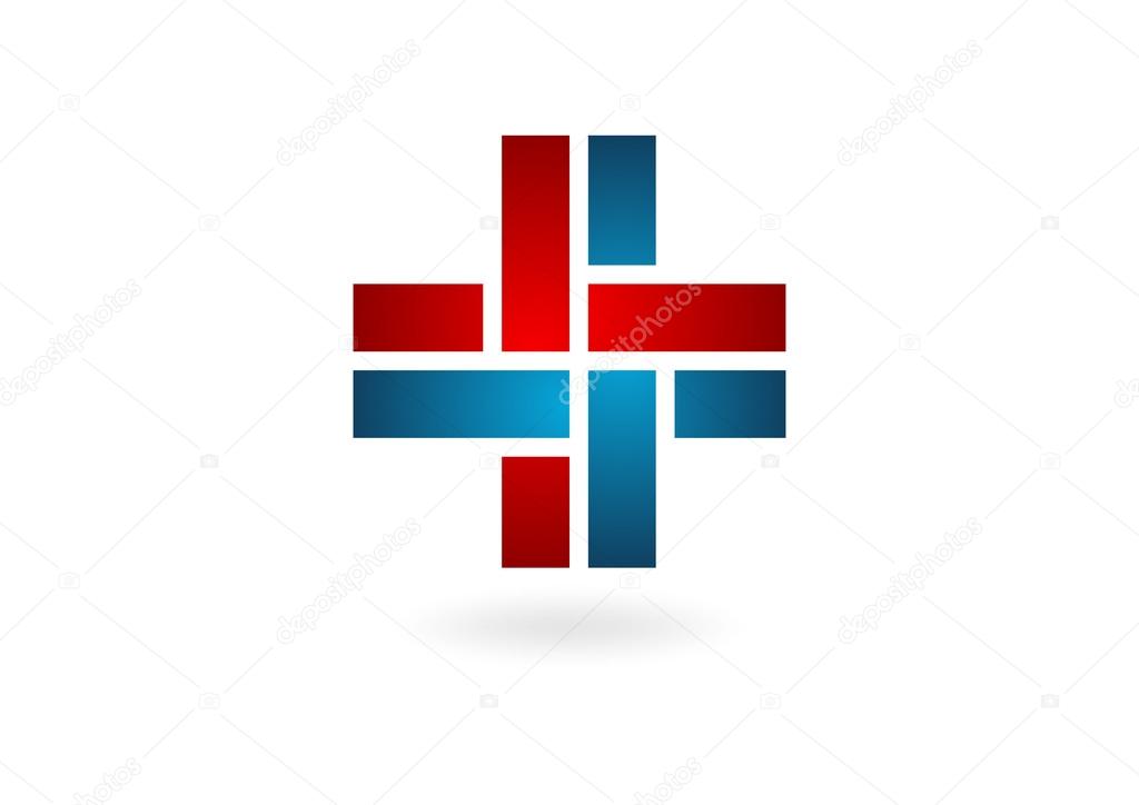 Cross medicine design logo vector
