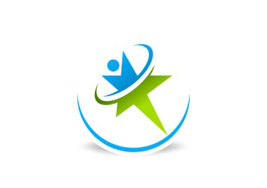 Sağlıklı yıldız başarı iş logosu tasarım vektörü