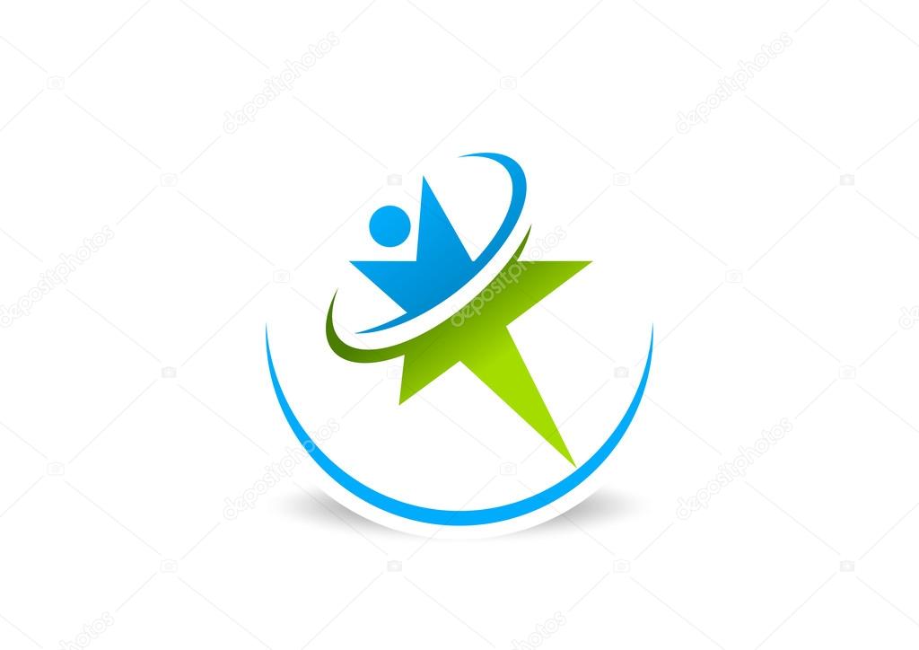 Healthy star success business logo design vector