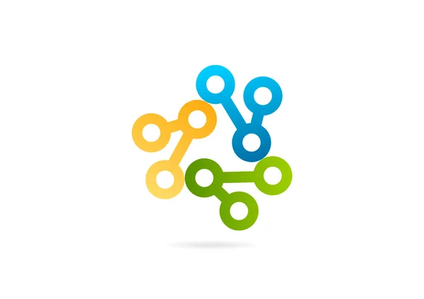 Diseño de logotipo de negocio de tecnología circular abstracta — Vector de stock