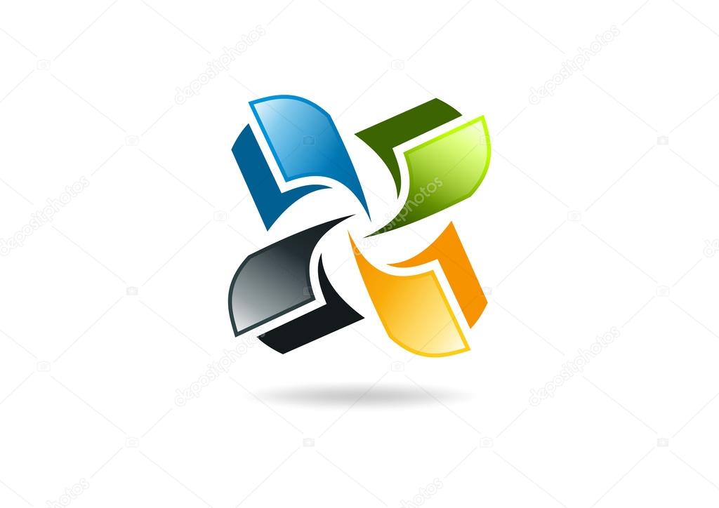 Publising logo, circular paper symbol design icon