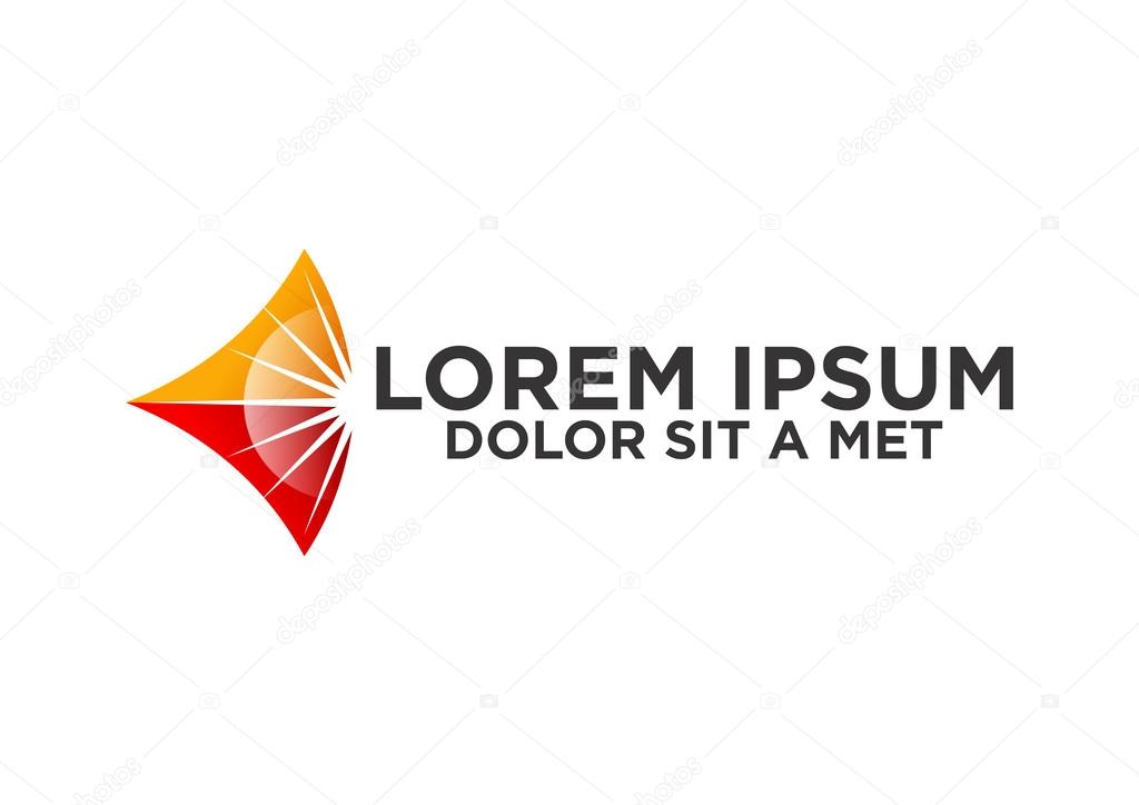 Spark star corporate business identity logo design vector