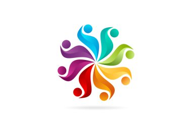 Sağlıklı takım logo yaratıcı, soyut çiçek vücut sembolü tasarım uyacak.