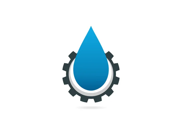 Biotecnología agua gota logo diseño vector — Vector de stock